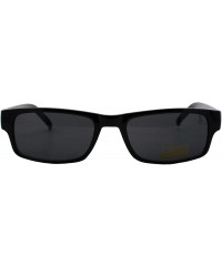 Rectangular Small Black Rectangular Frame Sunglasses Black Lens Spring Hinge UV 400 - CX185UXT90T $9.69