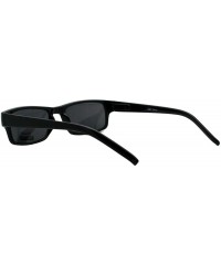 Rectangular Small Black Rectangular Frame Sunglasses Black Lens Spring Hinge UV 400 - CX185UXT90T $9.69