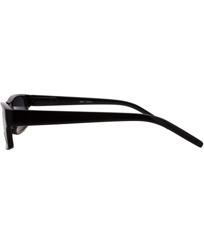 Rectangular Small Black Rectangular Frame Sunglasses Black Lens Spring Hinge UV 400 - CX185UXT90T $9.69