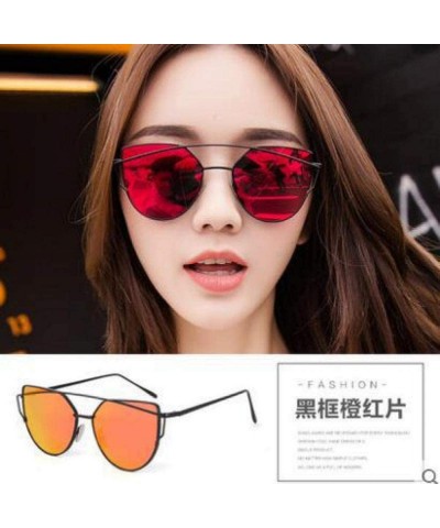 Cat Eye Cat Eye Women Sunglasses Women Brand Design Mirror Flat Rose Gold Vintage 1 - 6 - CS18XGDLU0L $7.47