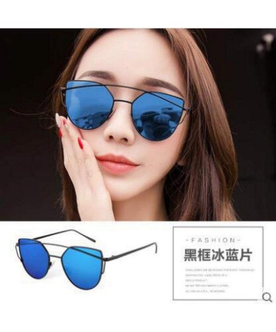 Cat Eye Cat Eye Women Sunglasses Women Brand Design Mirror Flat Rose Gold Vintage 1 - 6 - CS18XGDLU0L $7.47