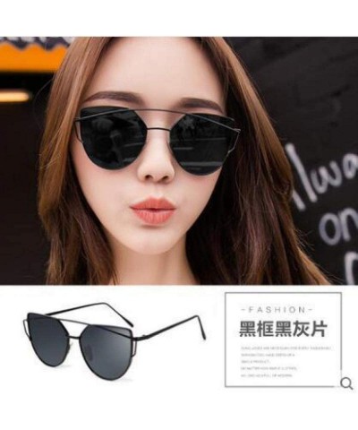 Cat Eye Cat Eye Women Sunglasses Women Brand Design Mirror Flat Rose Gold Vintage 1 - 6 - CS18XGDLU0L $7.47