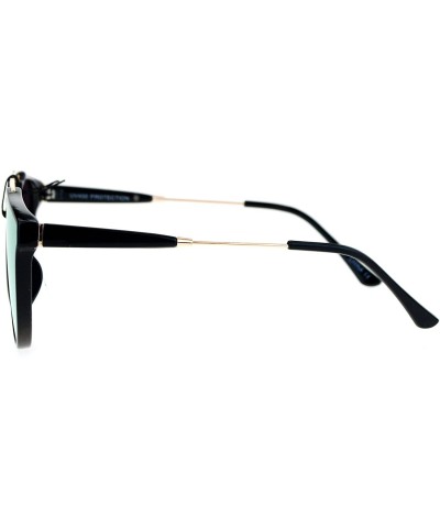 Butterfly Womens Designer Fashion Sunglasses Wing Frame Double Metal Bridge UV 400 - Black (Pink Mirror) - CX186OTSZQ6 $11.08