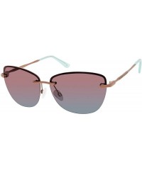 Rectangular "Highlight" Designer Sunglasses - Turqoise/Blue - CF18SKM0HDU $41.82