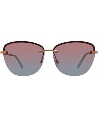 Rectangular "Highlight" Designer Sunglasses - Turqoise/Blue - CF18SKM0HDU $41.82