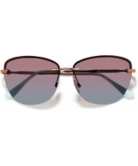 Rectangular "Highlight" Designer Sunglasses - Turqoise/Blue - CF18SKM0HDU $41.82