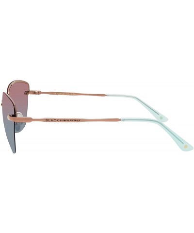 Rectangular "Highlight" Designer Sunglasses - Turqoise/Blue - CF18SKM0HDU $41.82