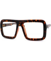 Rectangular Runway Heavy Plastic Frame Rectangular Geeky Optical Eye Glasses - Tortoise - CJ11YSKSJET $9.52