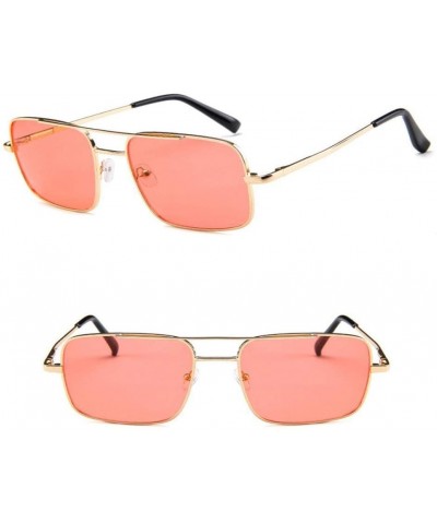Square Square Pilot Sunglasses Men Driving Luxury for Women Metal Designer Cool Shades Mirror Classic (Color 7) - 7 - C91997K...