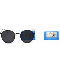 Round Metal Round Sunglasses Women Polarized Retro Sun Glasses for Men Driving Eyewear - Black With Red - CV18X4RDMGL $17.86