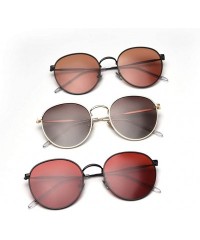 Round Metal Round Sunglasses Women Polarized Retro Sun Glasses for Men Driving Eyewear - Black With Red - CV18X4RDMGL $17.86