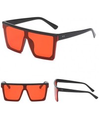 Semi-rimless Square Sunglasses for Women Men Vintage Retro Big Frame Fashion Eyewear - B - C91908NE5DE $16.51