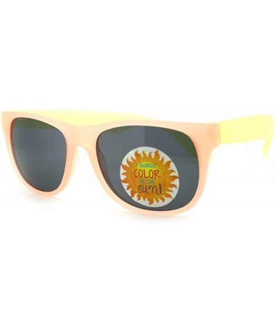 Wayfarer Black Lens Photochromic Frame Matte Sport Horn Rim Sunglasses - Peach Yellow - CL11YAXMMWD $19.54
