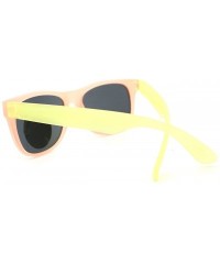 Wayfarer Black Lens Photochromic Frame Matte Sport Horn Rim Sunglasses - Peach Yellow - CL11YAXMMWD $9.39