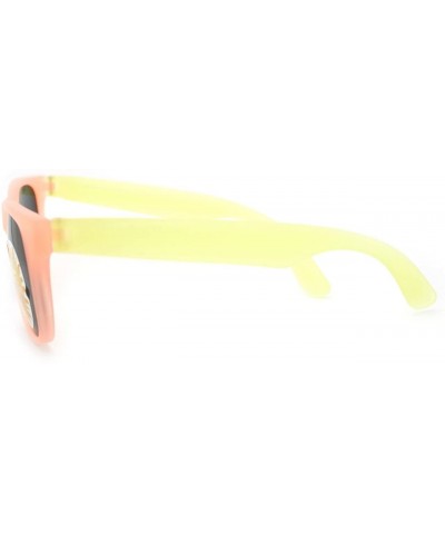 Wayfarer Black Lens Photochromic Frame Matte Sport Horn Rim Sunglasses - Peach Yellow - CL11YAXMMWD $9.39