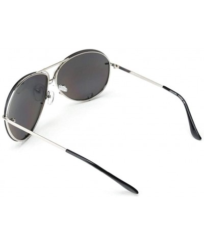 Oval Sunglasses Women Retro Classic Brand Designer Oval Sunglasses Coating Mirror Lens Shades - Brow Gradient - CP198O64GEI $...