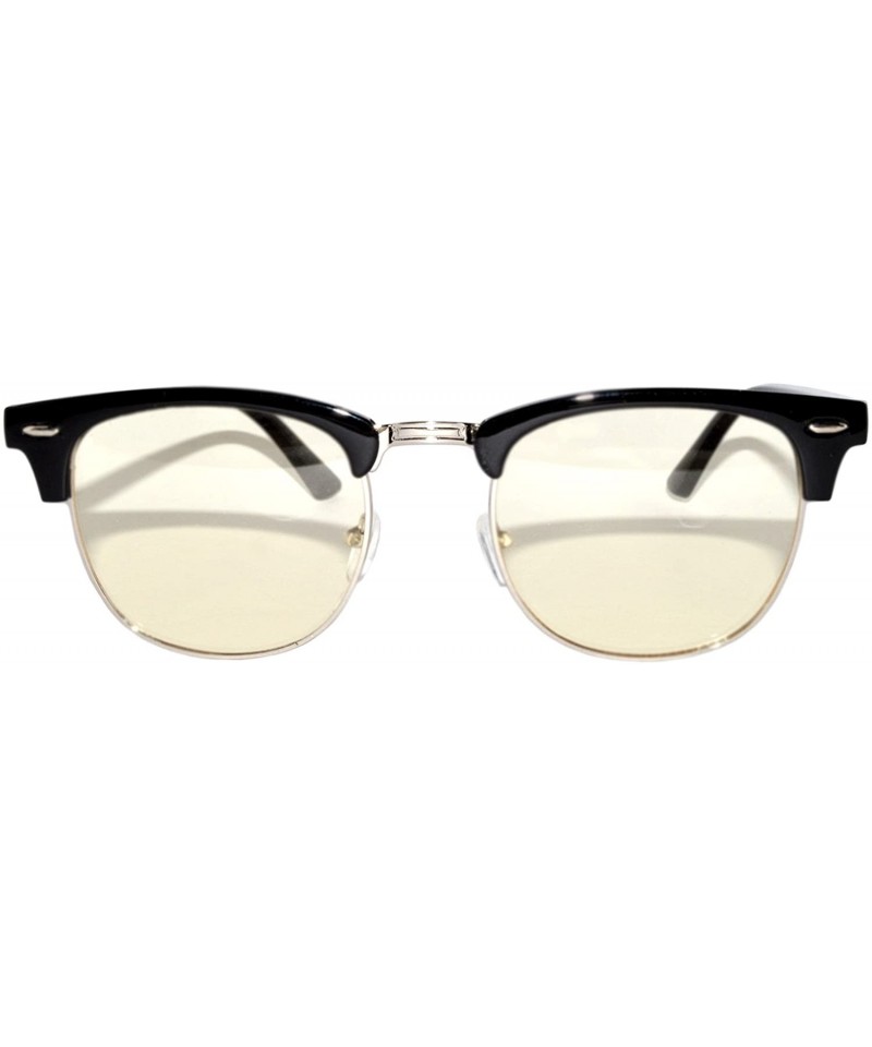 Oval Aviator Brow Bar Flat Mirror Multicolor Lens Sunglasses Metal Frame - Grd_silver_yellow - CP182048OAX $7.55