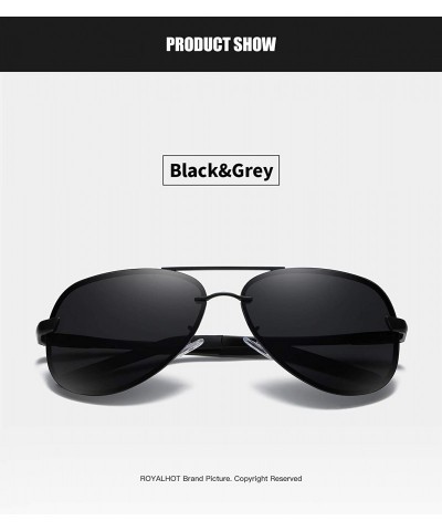 Sport Men Women Polarized Sunglasses Punk Alloy Frame Sun Glasses Driving Glasses Shades Male 70018 - Black Grey - CD18X4IOOO...