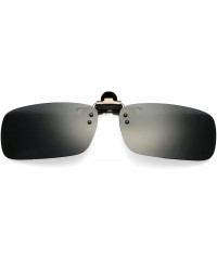 Oversized Polarized Clip on Sunglasses Unisex Frameless Rectangle Lens (2-Pack) - Black + Black - CR18ET7ELUY $27.05