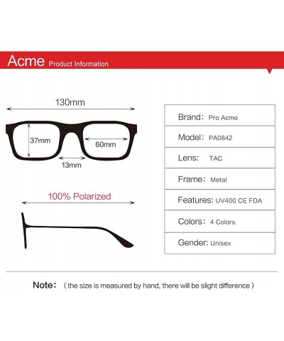 Oversized Polarized Clip on Sunglasses Unisex Frameless Rectangle Lens (2-Pack) - Black + Black - CR18ET7ELUY $27.05