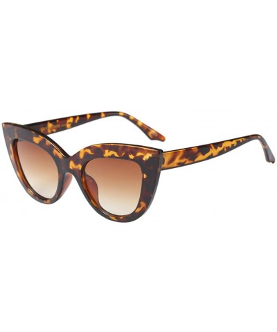 Wayfarer Vintage Cat Eye Style Oversized Holiday Womens Sunglasses Designer - Brown - CU18GK85KQX $21.67