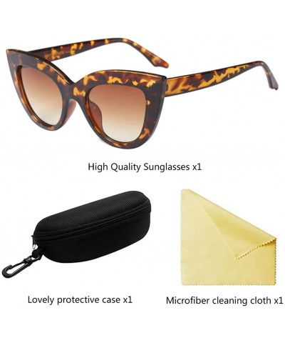 Wayfarer Vintage Cat Eye Style Oversized Holiday Womens Sunglasses Designer - Brown - CU18GK85KQX $11.56