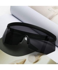 Oversized Futuristic Oversize Sunglasses Mirrored Vintage - Black - CB18T82GOQX $11.62