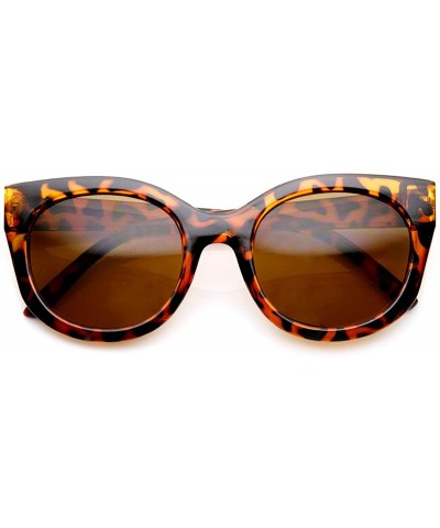 Cat Eye Womens Retro Fashion Bold High Temple Cat Eye Sunglasses (Tortoise) - CD11N1CT2JV $20.05