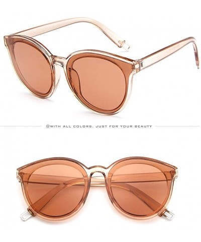 Goggle Sunglasses Big Oval Polarized Goggles Glasses Eyewear - Brown - CJ18QRTGNXC $8.60