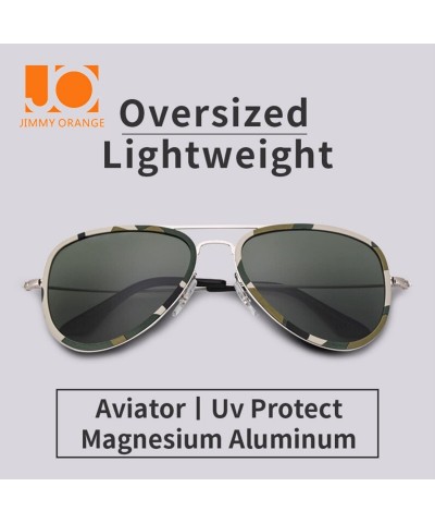 Aviator Polarized Mens Womens Aviator Fashion Vintage Designer Sunglasses Glare JO691 - Camo Frame Blue Lens - CB120Y9XFR3 $6...