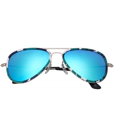 Aviator Polarized Mens Womens Aviator Fashion Vintage Designer Sunglasses Glare JO691 - Camo Frame Blue Lens - CB120Y9XFR3 $3...