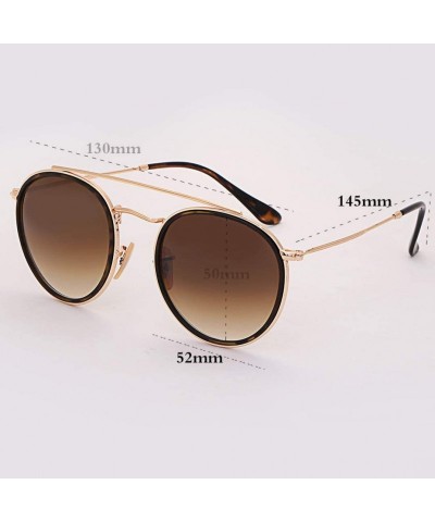 Round Sunglasses Polarized Men Women Sun Glass Lens Mirror Round Double Bridge Eyewear UV400 - G15 Black P - C318U353IGL $41.26