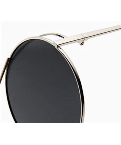 Aviator New Punk Alloy Sunglasses Women Round Eyeglasses Women Classic DoubleGray - Silversilver - CH18YZUXOCI $11.56