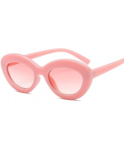 Oval Cateye Women Sunglasses Classic Retro Vintage Oval Sunglasses For Women Eeywear Top Quality UV400 - Pink - CG198UKLQ4D $...