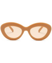Oval Cateye Women Sunglasses Classic Retro Vintage Oval Sunglasses For Women Eeywear Top Quality UV400 - Pink - CG198UKLQ4D $...