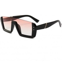 Semi-rimless Square Sunglasses Women Semi-Rimless Black Leopard Eyewear Vintage Rivet Glasses Female UV400 - C6198O0ZZ7Z $15.32