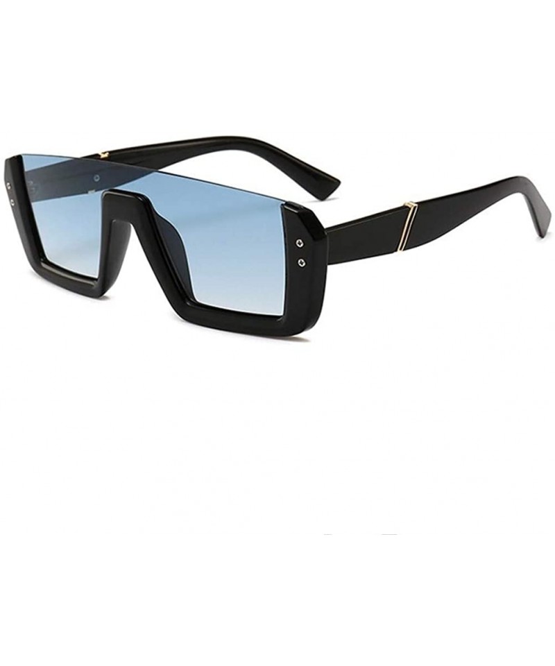 Square Sunglasses Women Semi-Rimless Black Leopard Eyewear Vintage ...