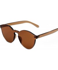 Round Steampunk Vintage Sunglasses Transparent_Colorful_Brown - CO1808Z3ASN $9.35