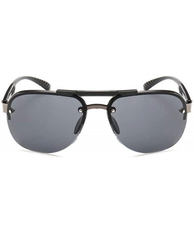 Aviator Vintage Sunglasses Men Brand Designer Pilot Sun Glasses Male Shades Full Gray - Green Gray - CN18Y6TRNYS $9.16