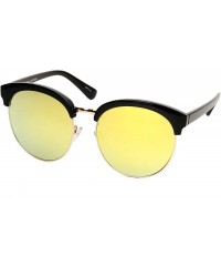 Oversized 97018 XXL Premium Oversize Mirrored Funky Flat Sunglasses - Black/ Gold - CM18OK8GNRR $25.57