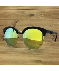 Oversized 97018 XXL Premium Oversize Mirrored Funky Flat Sunglasses - Black/ Gold - CM18OK8GNRR $25.57