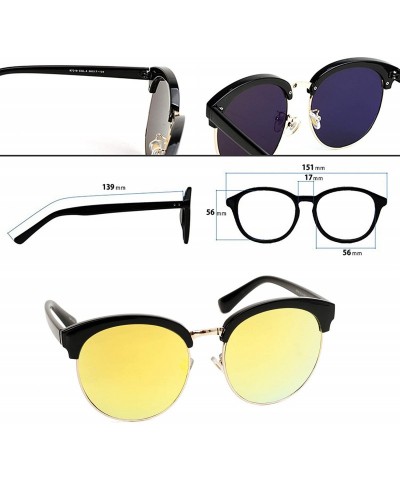 Oversized 97018 XXL Premium Oversize Mirrored Funky Flat Sunglasses - Black/ Gold - CM18OK8GNRR $25.57