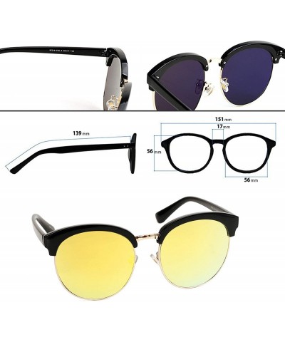 Oversized 97018 XXL Premium Oversize Mirrored Funky Flat Sunglasses - Black/ Gold - CM18OK8GNRR $12.10