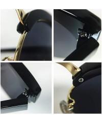 Oversized 97018 XXL Premium Oversize Mirrored Funky Flat Sunglasses - Black/ Gold - CM18OK8GNRR $25.57