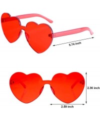 Rimless Rimless Sunglasses Transparent Frameless - Red- Rose Red- Pink- Light Pink - C218L62C9QE $11.64