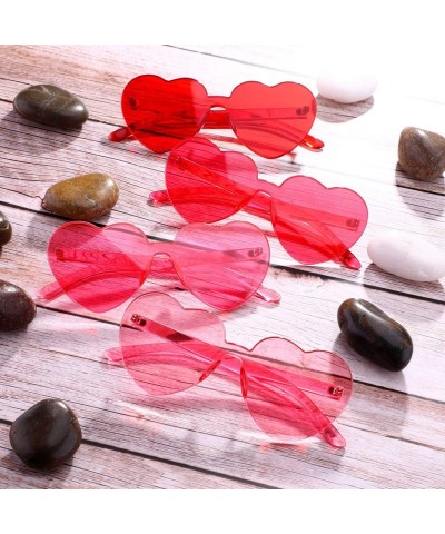 Rimless Rimless Sunglasses Transparent Frameless - Red- Rose Red- Pink- Light Pink - C218L62C9QE $11.64