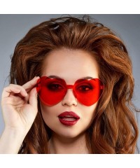 Rimless Rimless Sunglasses Transparent Frameless - Red- Rose Red- Pink- Light Pink - C218L62C9QE $11.64