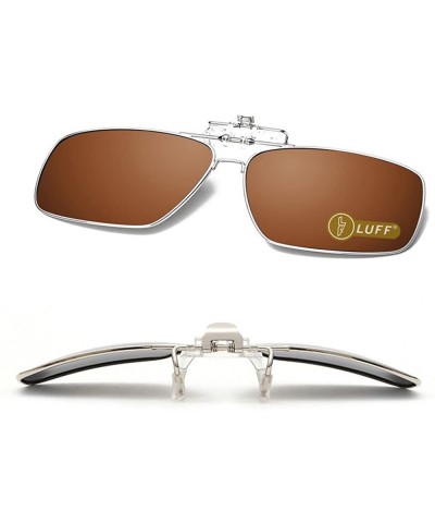 Goggle Polarized Clip-on Sunglasses Mens/Womens Flip-Up Sun Lenses fit Outdoor Sports - Brown - CY18GCDK8IR $24.69