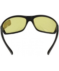 Wrap Florida Sunglass with Shiny Black Frame and Yellow Lenses - Yellow Lens - C6115LTITHN $14.46