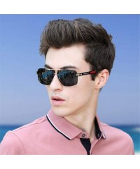 Square Man aluminum polarized sunglasses lens brand coating spectacle design red mirror - Kim Gray - CP1982Y3TEE $18.99